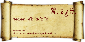 Meier Ádám névjegykártya